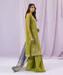 Women's Eid Lime Green Embroidered Net Unstitched Shirt Dupatta